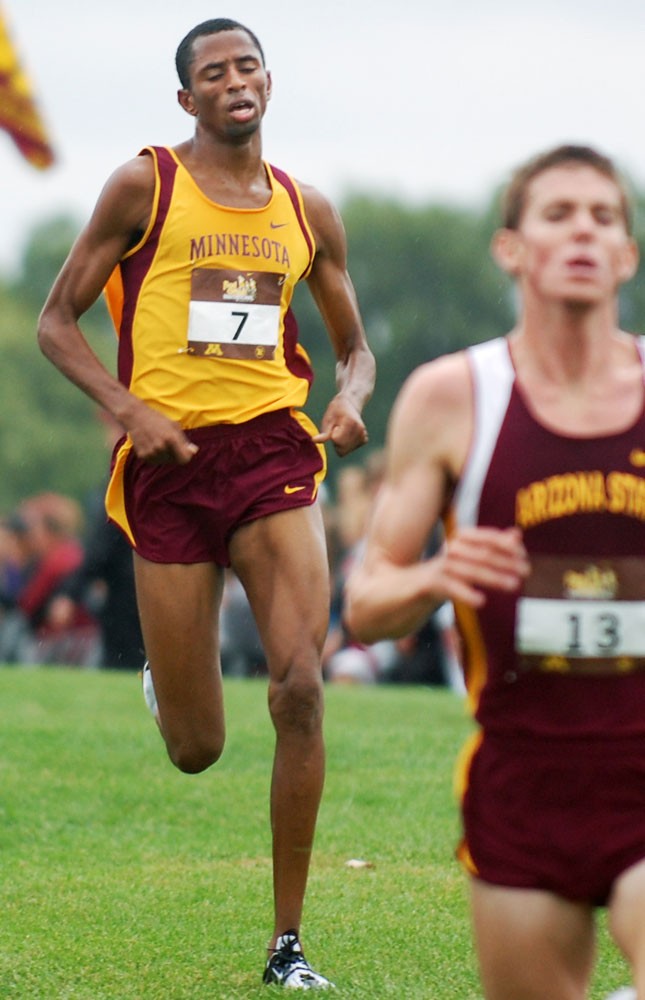 Sophomore Hassan Mead runs in a meet last season. He and the Gophers will run in the Griak this weekend. 