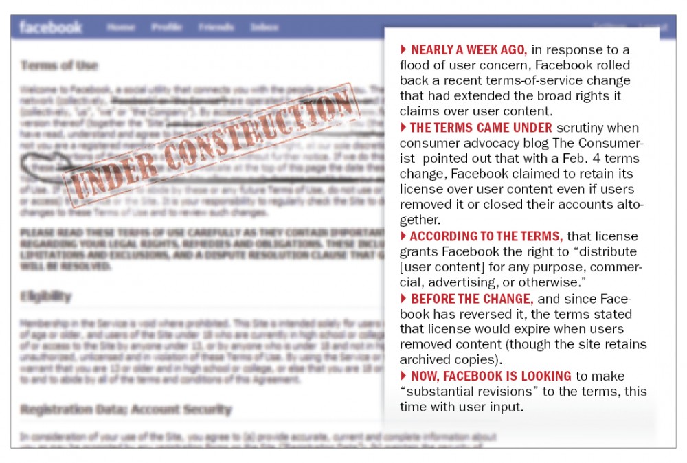 Facebook to revise service terms