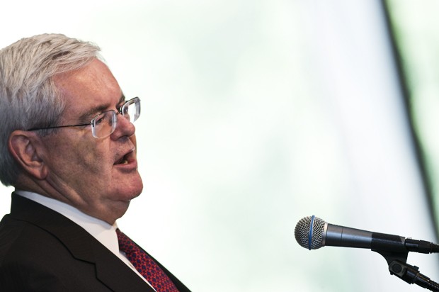 Former House Speaker Newt Gingrich talks about the future of healthcare Wednesday at the University of Minnesota’s McNamara Alumni Center.