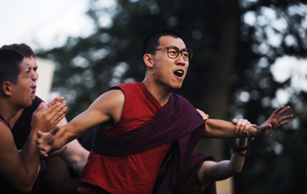 Actors perform The Buddha Prince at Powderhorn Park Thursday. The play, which commemorates Tibets 50 years in exile, celebrates the life and teachings of the Dalai Lama.
