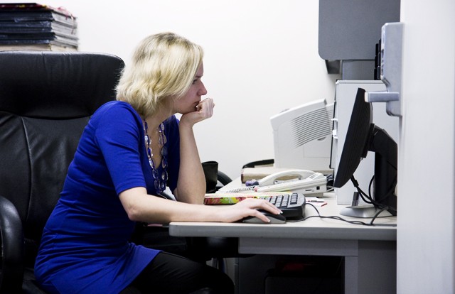 President of GAPSA Kristi Kremers sits in her office in Coffman Memorial Union on Friday. GAPSA submitted their fees application after the deadline and will now go unfunded for this year.