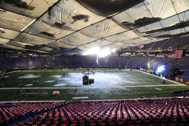 The roof of the Metrodome collapsed early Sunday morning after heavy snowfall in Minneapolis.  More than 17 inches of snow fell on the Twin Cities.