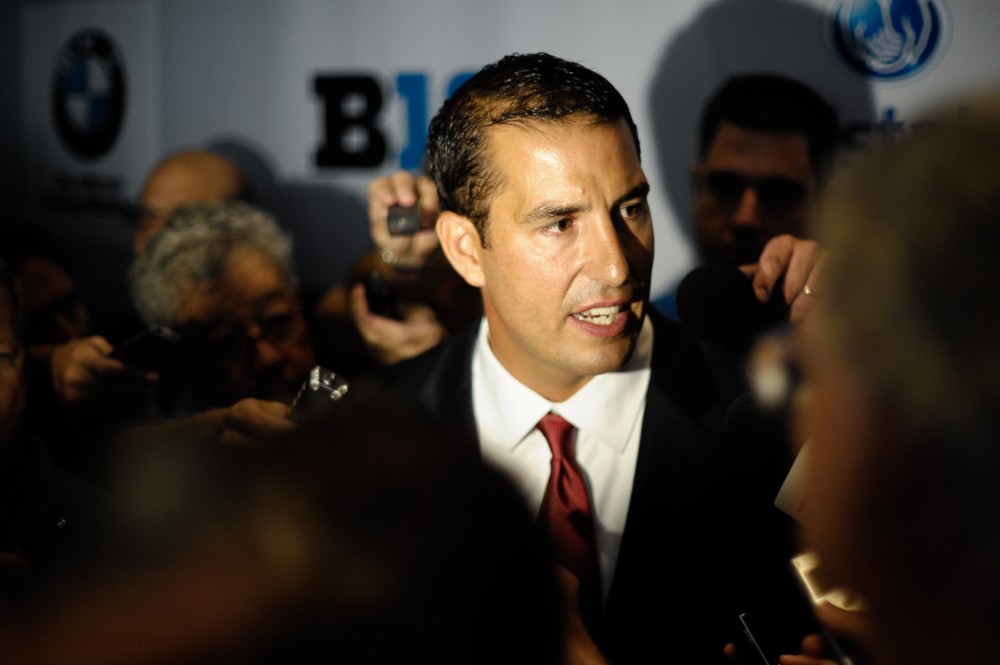 Ohio State Head Coach Like Fickell at Big 10 Media Days in Chicago.