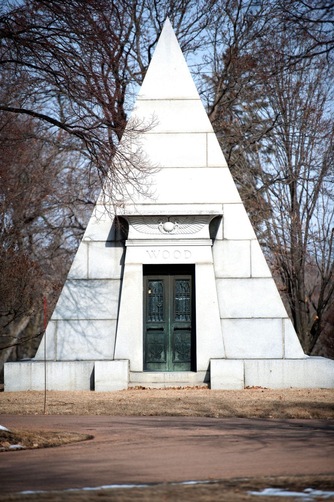 Styles of monuments at Lakewood range from Egyptian revival pyramids to simple granite markers.