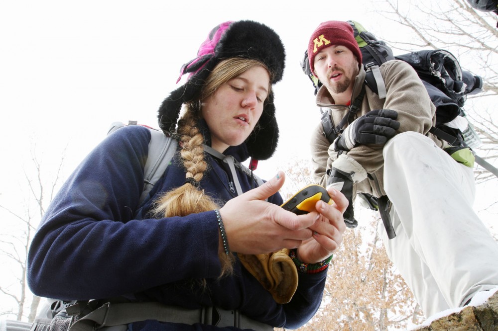 Brittany Turnis and Tyler Joing, both majoring in recreation, park and leisure studies, spent their weekend at Afton State Park for a class teaching winter camping skills. Turnis wants to be a law enforcement ranger at a national park after graduating.