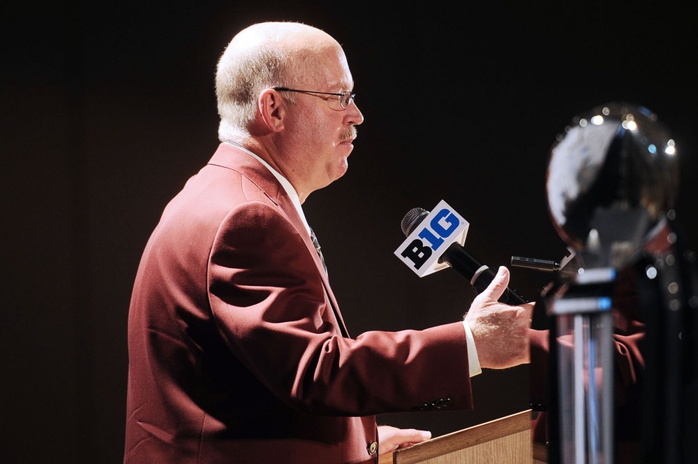 Minnesota head coach Jerry Kill speaks to reporters during Big Ten Football Media Days on Thursday in Chicago.
