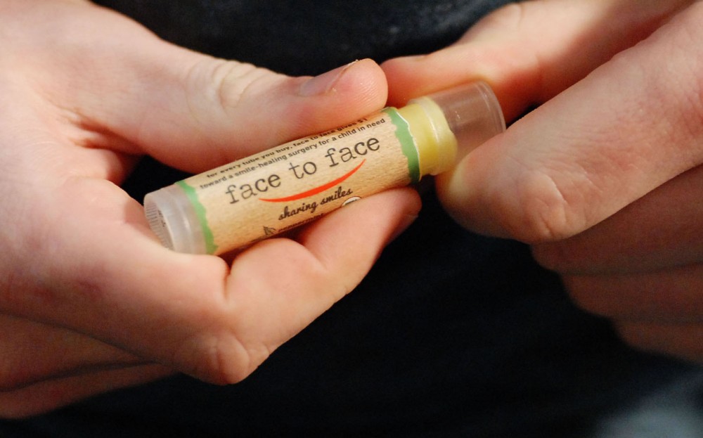 Two University alumni, Jimmy Ennen and Travis Brew, created a business called Face to Face selling lip balm and donating one dollar from each sale toward providing healthcare to children with facial deformities in Africa. The company started less than a year ago and it is currently being sold in University bookstores.