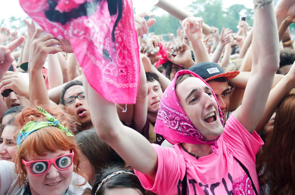 Lil B fans get wild before he comes on stage at Pitchfork Music Festival, Sunday afternoon in Chicago.
