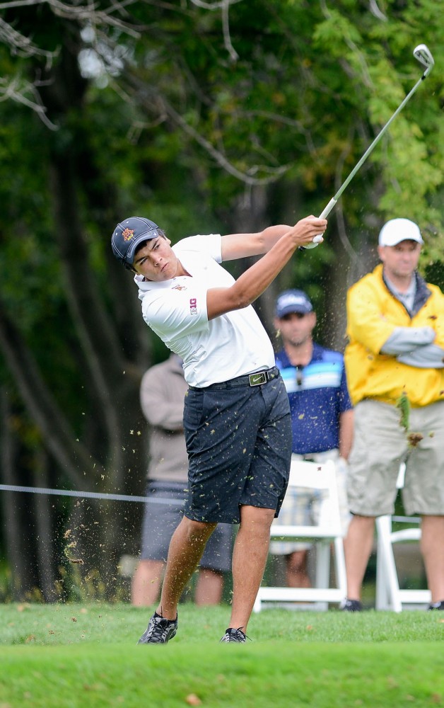Minnesotas Jose Mendez plays at the season-opening Gopher Invitational at Windsong Farm Golf Club Sept. 8.
