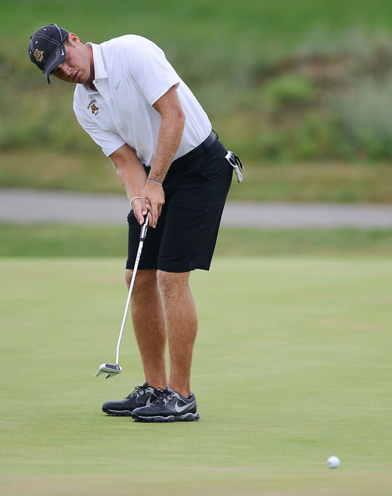 Minnesotas Jon Trasamar plays at the season-opening Gopher Invitational at Windsong Farm Golf Club on Sunday, Sept. 8, 2013. 