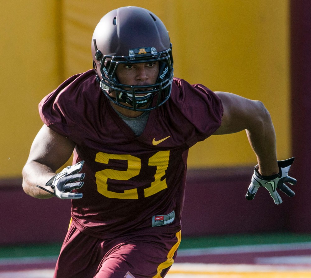 Gophers defensive back Brock Vereen practices Friday, Aug. 2, 2013, at the Gibson-Nagurski Football Complex.