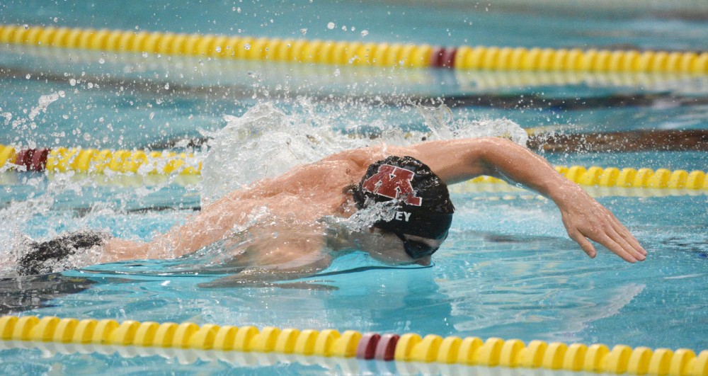 Minnesota senior Derek Toomey swims in the mens 100-yard freestyle against Arizona State on Saturday at the University Aquatic Center. Toomey finished second behind teammate freshman Daryl Turner. 