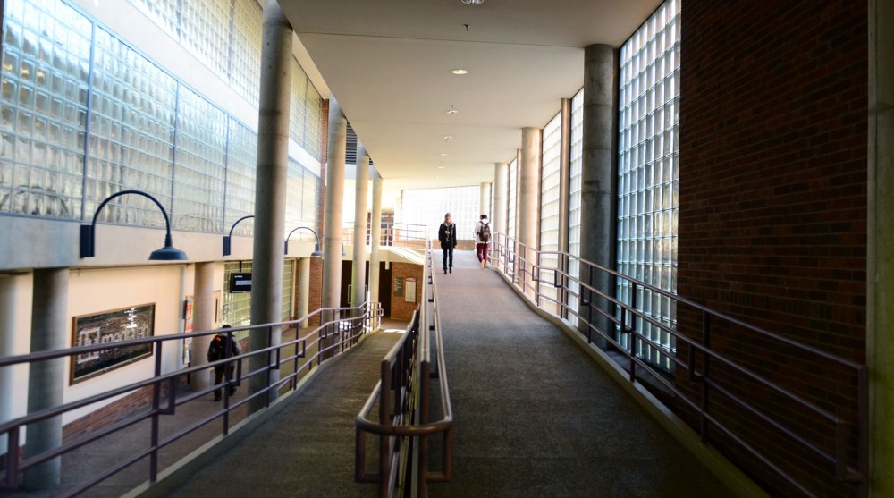 A view of the interior of the Learning and Environmental Services building on the St. Paul campus.