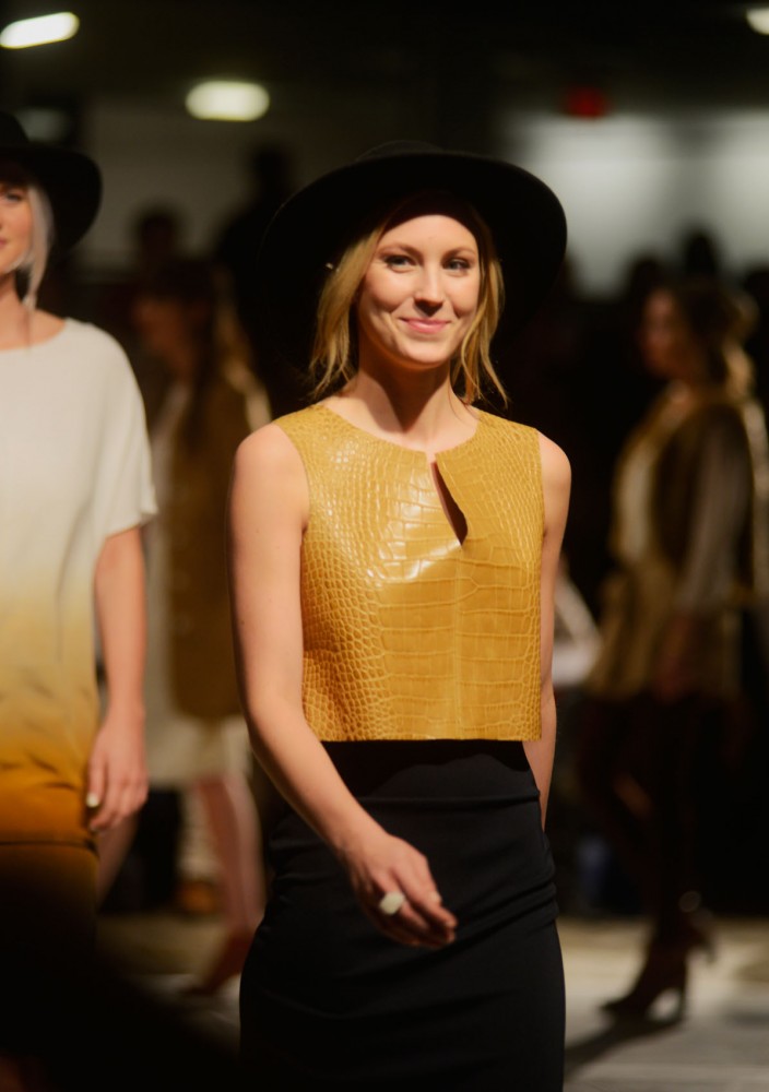 Apparel design senior Laura Shaefers collection featured breezy hats at Align, the 46th Annual Apparel Design Fashion Show at Rapson Hall on Saturday. 