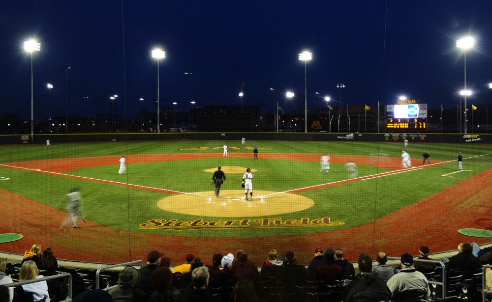 Lights illuminate new Siebert Field for the first time in the stadiums history on Friday.
