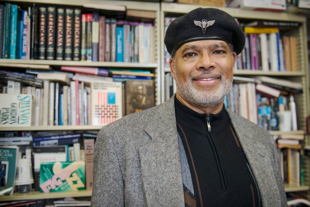 John Wright, professor in the African American Studies Department, in his office in the Social Sciences Building on Tuesday, May 6. 