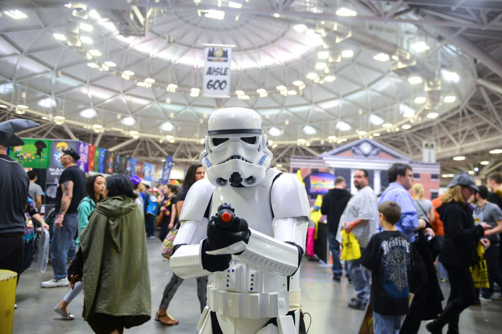 Dave Mathisen dresses as a storm trooper to attend Wizard Worlds first Minneapolis Comic Con at the Convention Center on Saturday. Mathisen traveled from Fargo, ND to attend. 