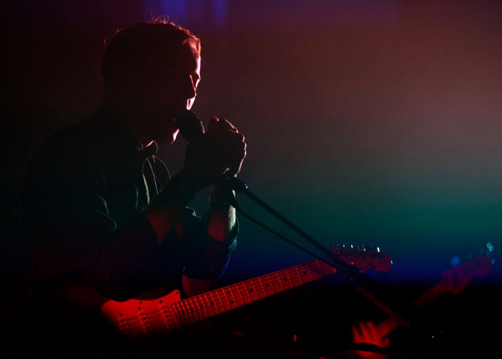 Jack Steadman of Bombay Bicycle club performs at Varsity Theater in Dinkytown Tuesday evening. 