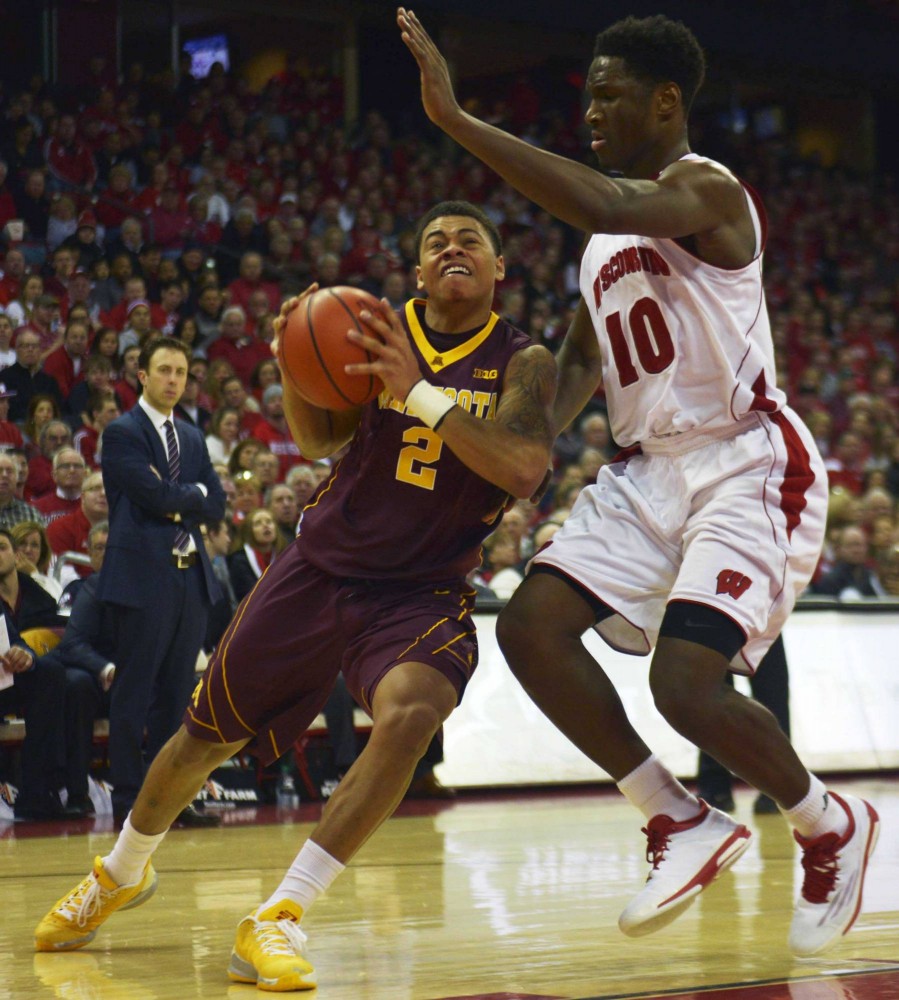 Minnesota guard Nate Mason drives the ball to the basket in the second half against the Badgers on Saturday in Madison, Wis. 