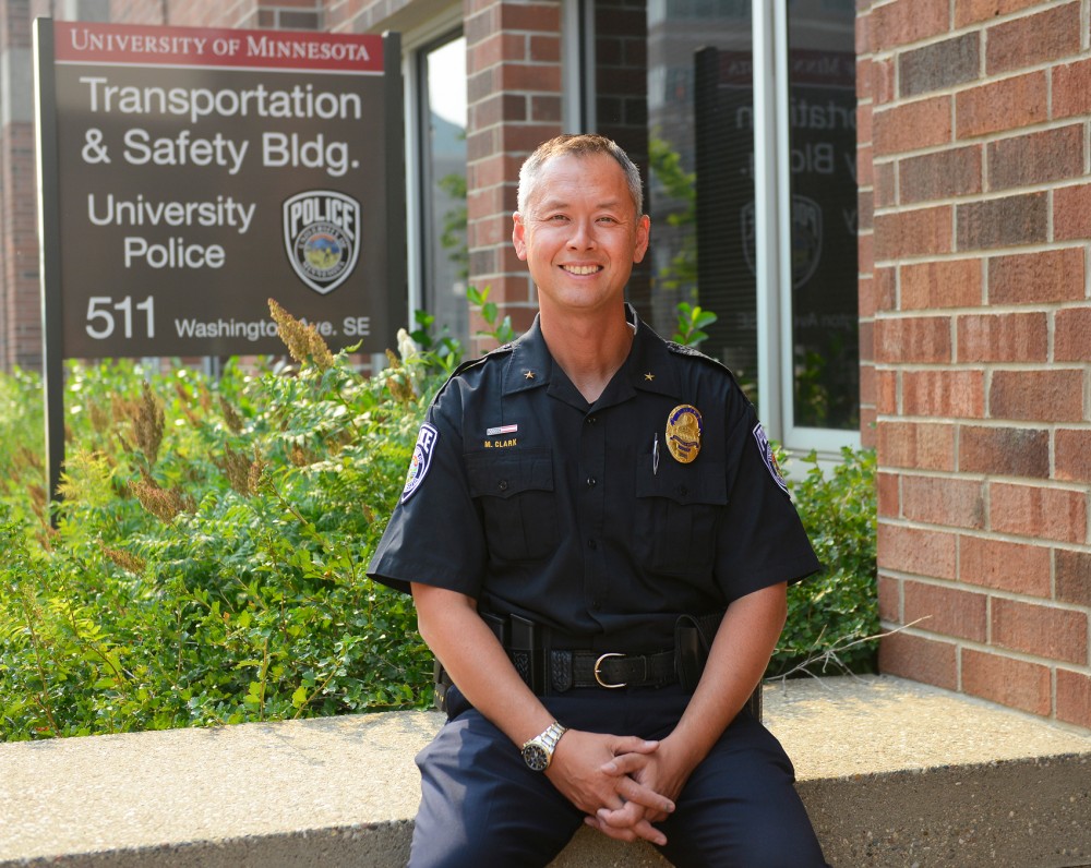 New University of Minnesota Police Department chief Matt Clark poses in the Transportation and Safety Building on Monday. Clark, who has served on the Minneapolis Police Department for more than two decades, will now lead the 50 members of the UMPD as well as the Universitys Public Safety Communications Center.