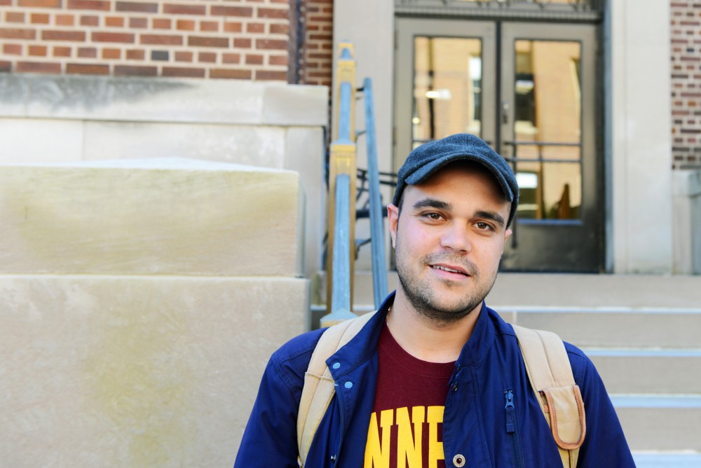 Sophomore Thiago Heilman stands outside of Murphy Hall Wednesday afternoon. Heilman is an immigrant from Brazil who came to the U.S. as an undocumented child and was unable to attend university until President Obama passed the law Deferred Action for Childhood Arrivals (DACA) in 2012.