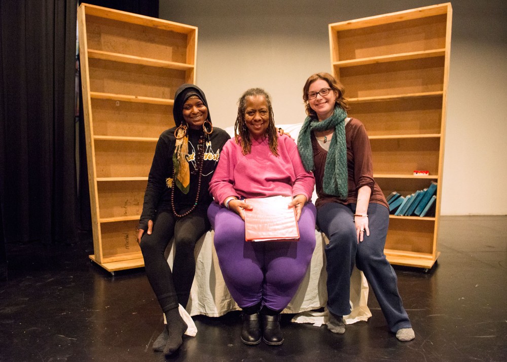 Left to right, director Nicole M. Smith, writer Amoke Kubat and actress Jennifer Johnson pose for portraits at Intermedia Arts on Wednesday, where their upcoming show ANGRY BLACK WOMAN and Well Intentioned White Girl will be put on this Saturday. 