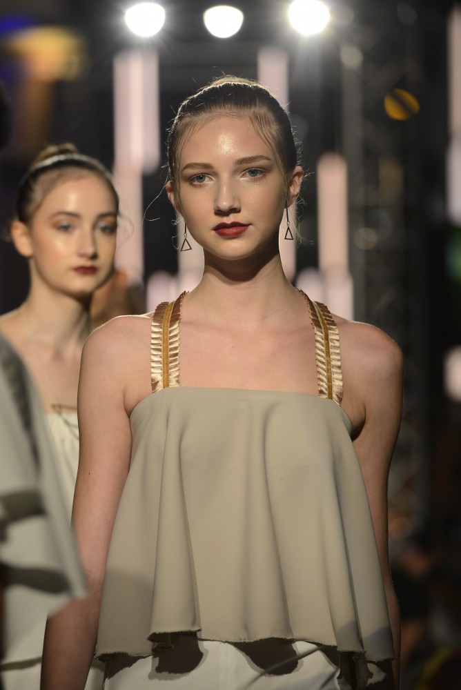 University of Minnesota alum Ellie Hottinger presented a collection from her brand, Emah The Label, at the Envision Fashion Show as part of Fashion Week MN on Saturday, Sept. 24, 2016 at Orchestra Hall in Minneapolis. Hottinger graduated from the Apparel Design program in 2013 and lives in Chicago. 
