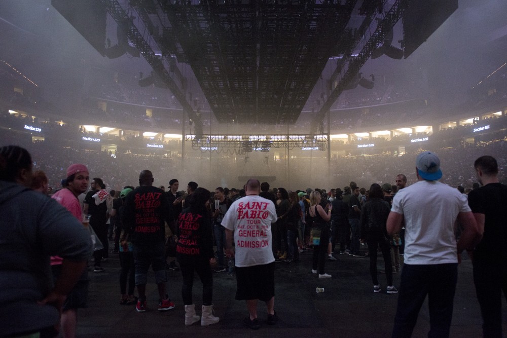 The audience waits for Kanye Wests Saint Pablo Tour performance at the Xcel Energy Center on Monday, Oct. 10, 2016.