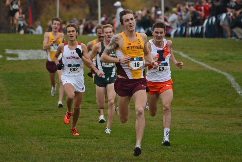 Charlie Lawrence led the Gophers and finished ninth overall at the big ten cross county meet on Sunday, Oct. 30, 2016 at Les Bolstad Golf Course.