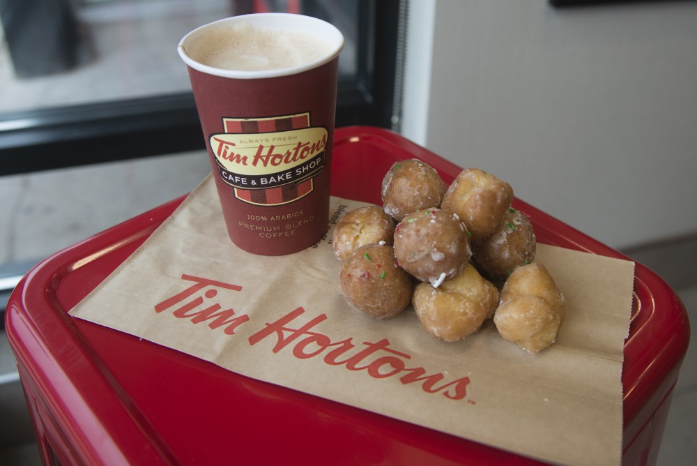 Tim Hortons offers a wide selection of food, but is best known for their mini donuts, called Timbits, and coffee. The Canadian chain recently opened in Dinkytown and at the Mall of America.