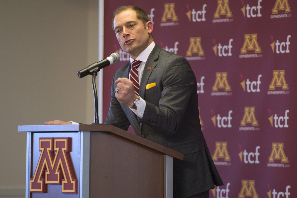 Gophers football head coach P.J. Fleck speaks during a press conference on Friday, Jan. 6 at TCF Bank Stadium.