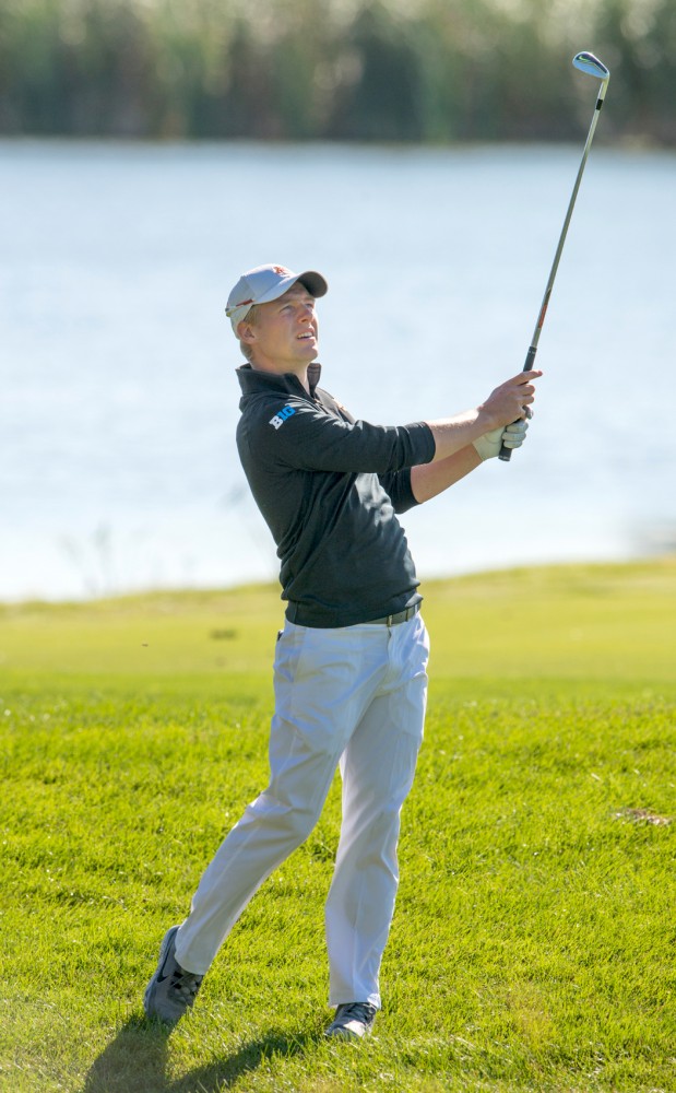 Runar Arnorsson plays at the Windsong Farm Golf Club during the Gopher Invitational on Sept. 13, 2015.