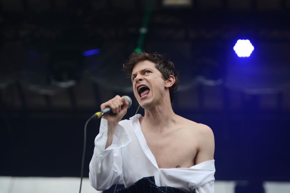 Perfume Geniuss Mike Hadreas belts out during his performance on Saturday, June 17, 2017 at Eaux Claires in Wisconsin. 