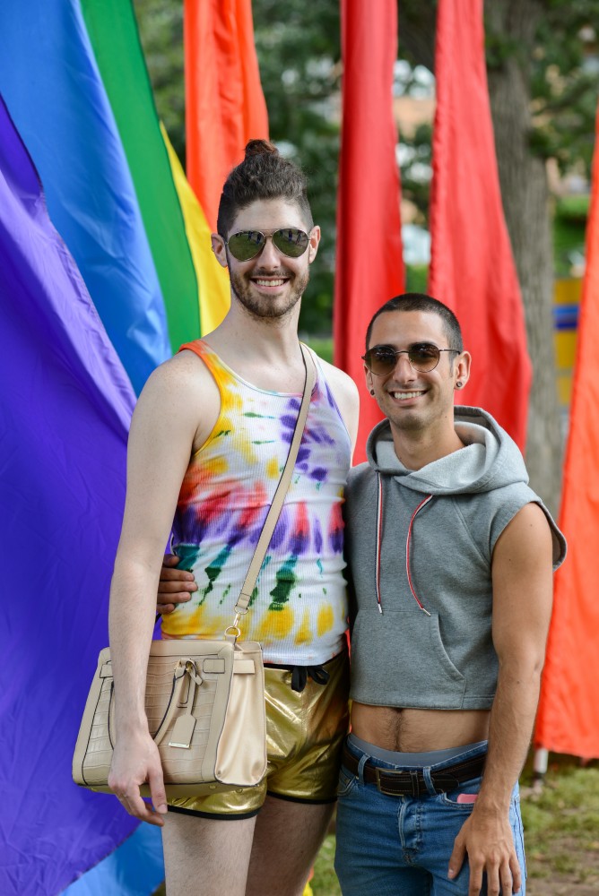 Paul Gutmann left, and Brandon Ramírez pose for a portrait. Ramirez said this community is most visible at pride and its important for people on the outside to see how strong the community is. 