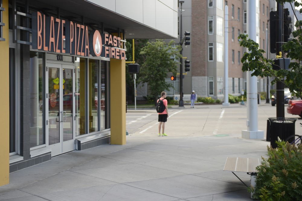 A view outside of Blaze Pizza on Friday, July 7 in Stadium Village. Blaze Pizza and other businesses are applying for a street cafe variance.