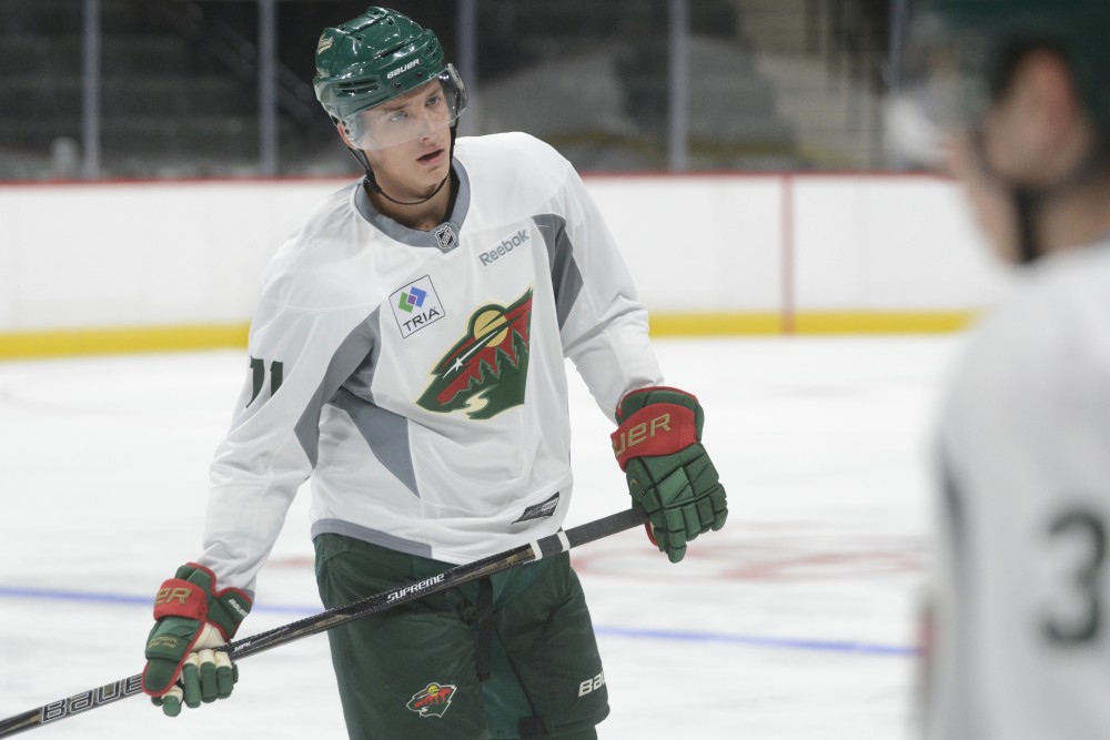 Jack Sadek trains on Saturday, July 8, 2017 in the Excel Energy Center. The Minnesota Wild Development Camp is going from July 8 - 13.