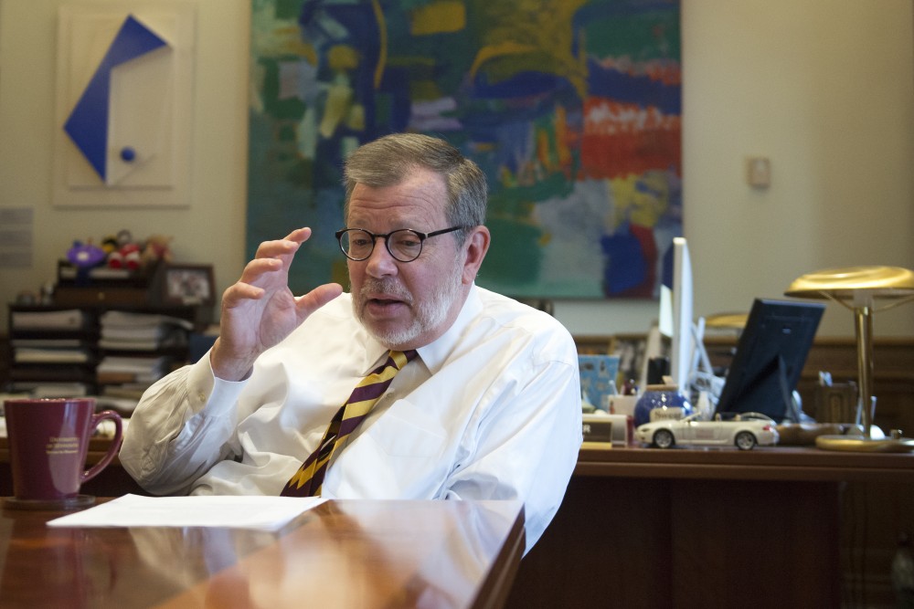 University of Minnesota President Eric Kaler fields questions from the MN Daily on Monday, July. 17, 2017. 