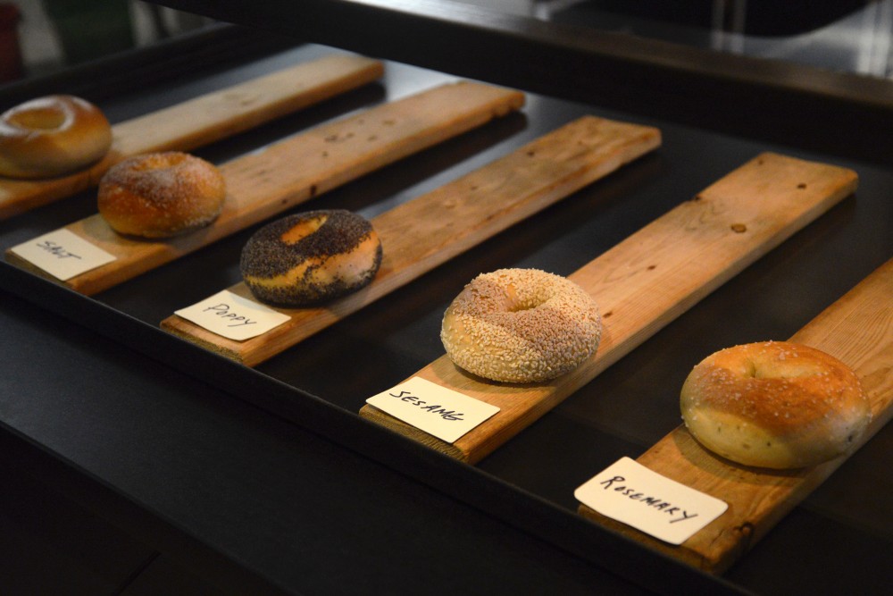 A selection of Bagels on display at Rise Bagel Co. in Minneapolis on Tuesday. 
