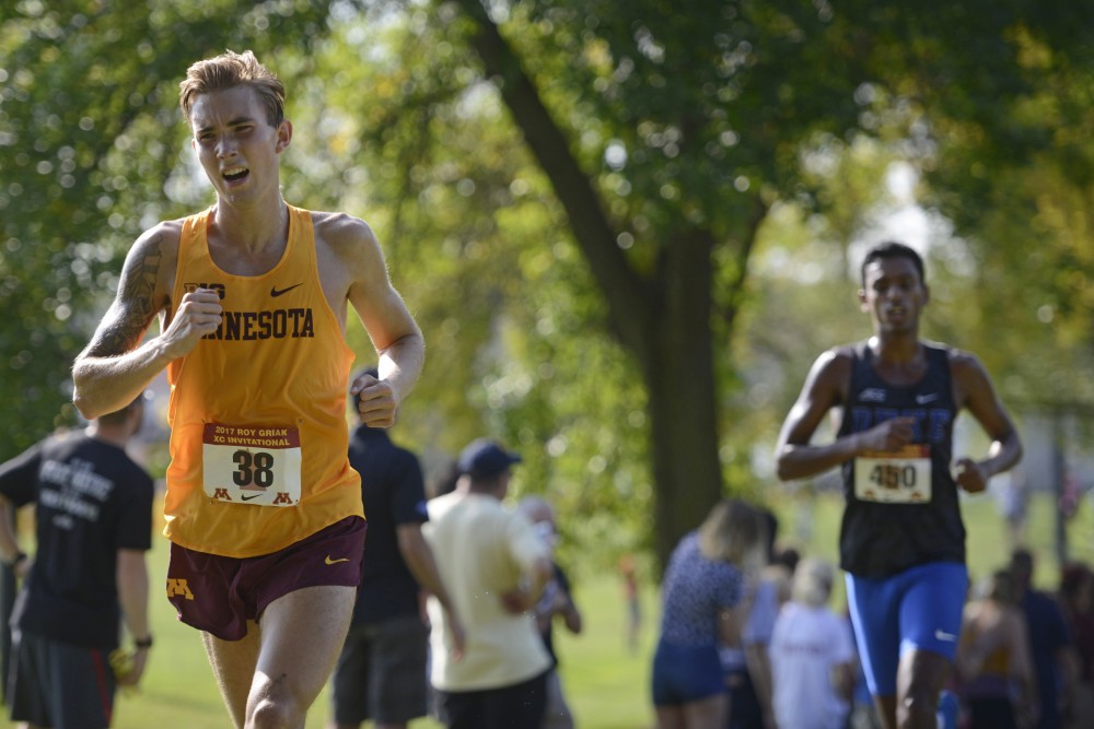 Charlie Lawrence competes at the Roy Griak Invitational at the Les Bolstad Gold Course in St. Paul on Saturday, Sept. 23.