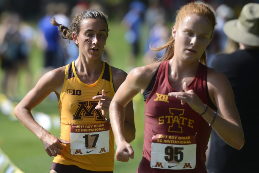 Megan Hasz competes at the Roy Griak Invitational on Saturday, Sept. 23 at the Les Bolstad Golf Course in St. Paul.