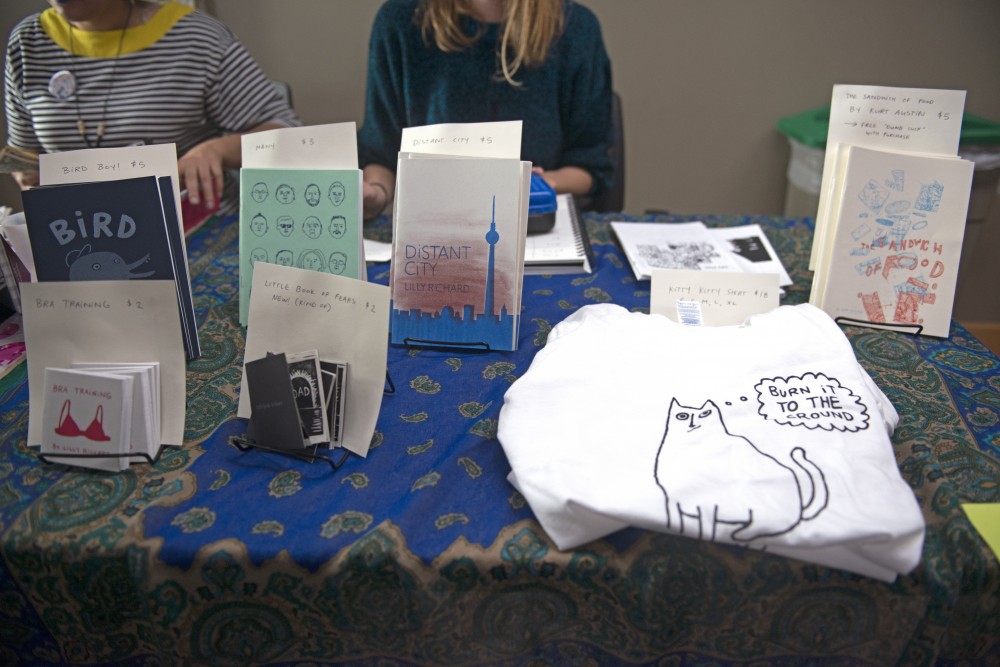 Artist Lily Richards table at the Minneapolis Zine Fest on Saturday, Sept. 30.
