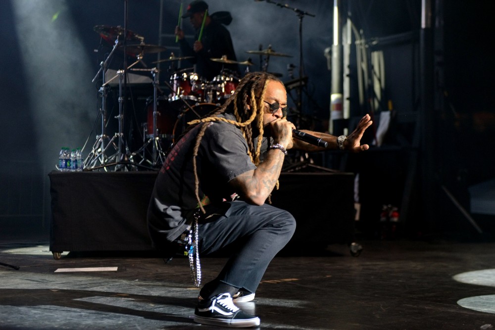 Ty Dolla $ign performs during the 2017 Homecoming Concert at TCF Bank Stadium on Friday.