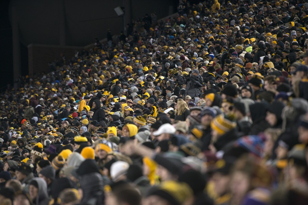Hawkeye fans fill the seats of Kinnick Stadium on Saturday, Oct. 28.
