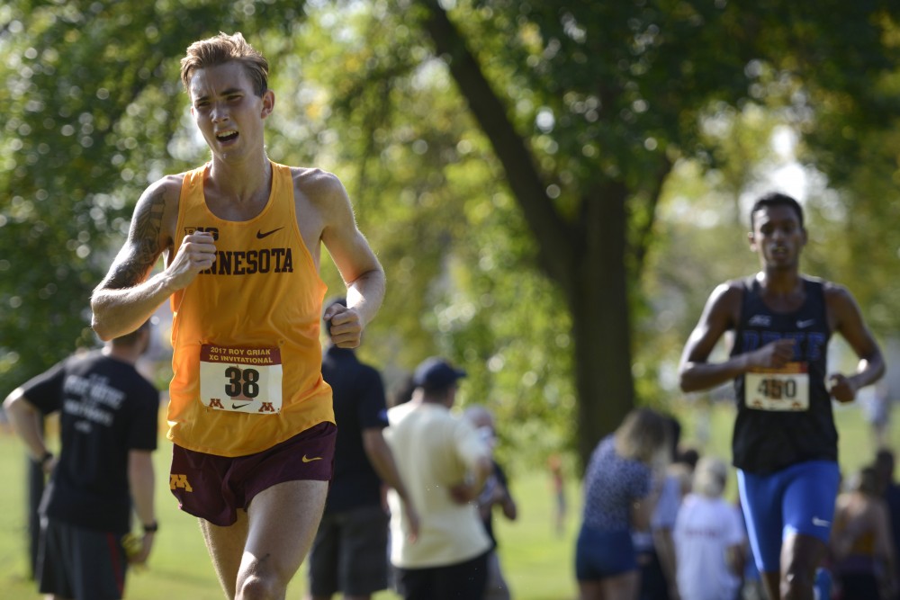 Charlie Lawrence competes at the Roy Griak Invitational at the Les Bolstad Gold Course in St. Paul on Saturday, Sept. 23.