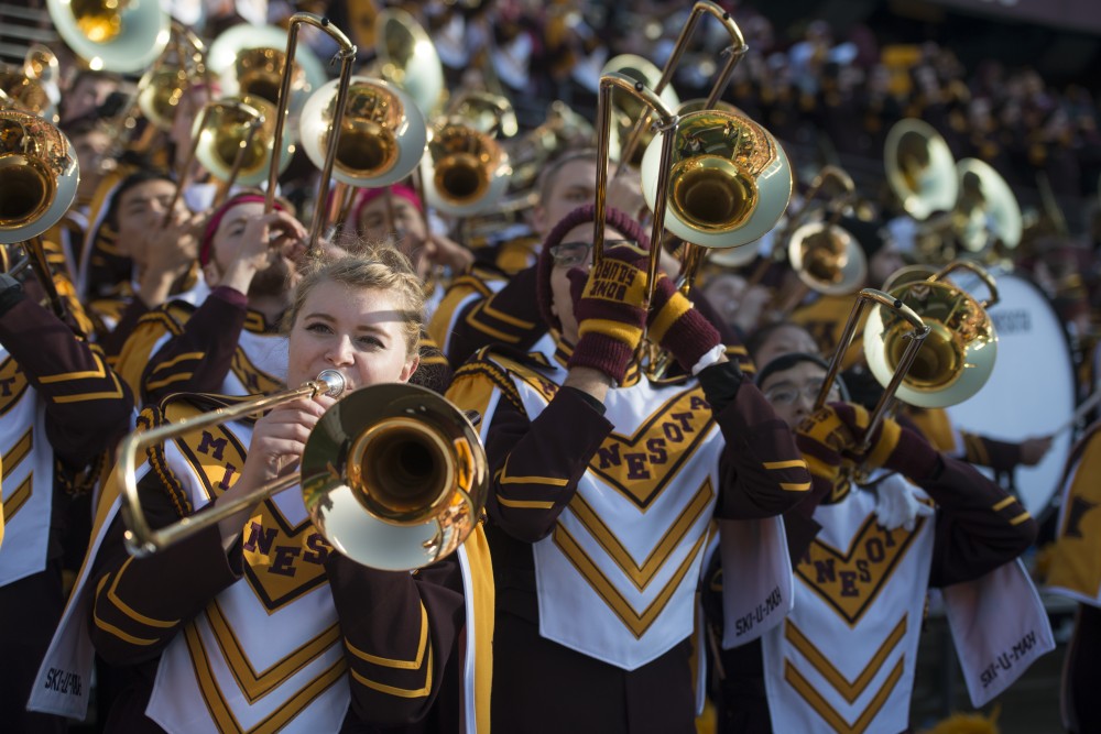 The marching band at TCF Bank Stadium on Saturday, Nov. 11.