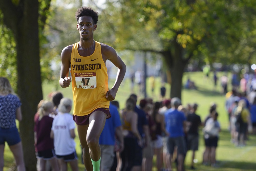 Obsa Ali competes during the Roy Griak Invitational at the Les Bolstad Golf Course in St. Paul on Saturday, Sept. 23. 
