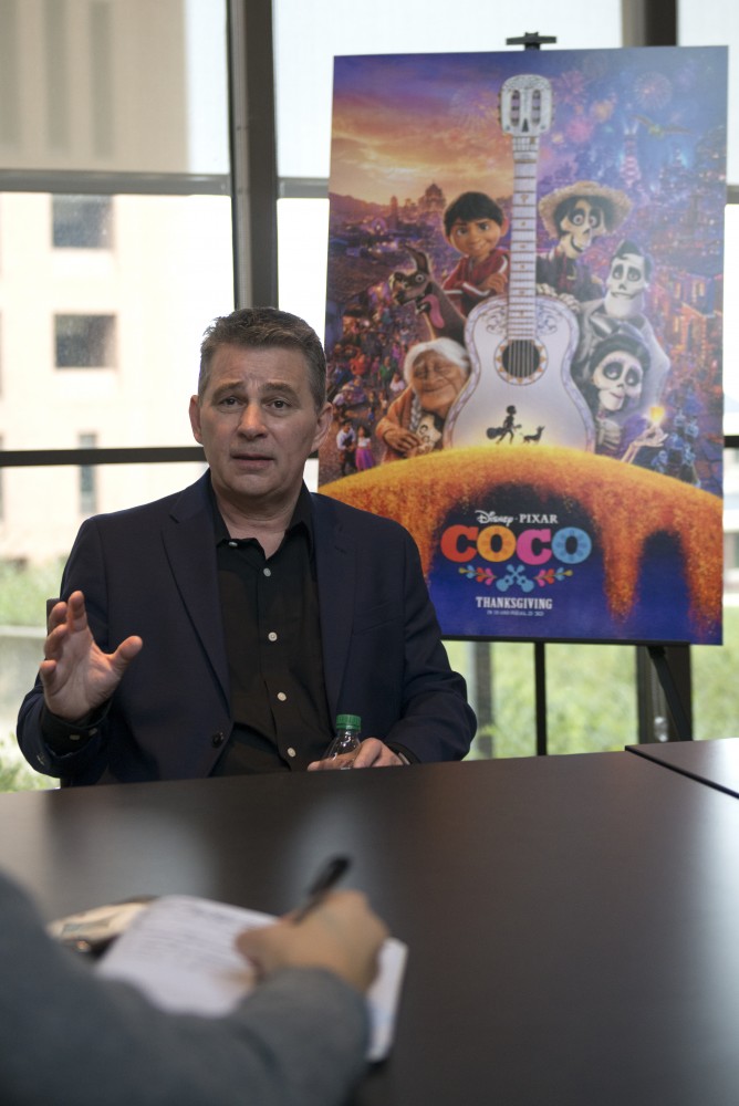 Designer Chris Bernardi sits down the Minnesota Daily to discuss his role in PIXARs new film Coco in McNeal Hall on Thursday, Nov. 16.