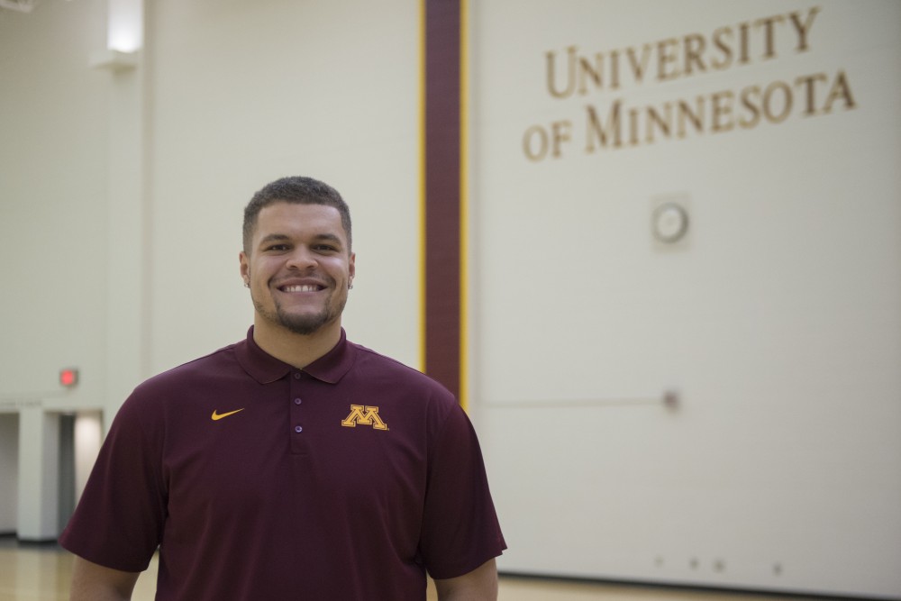 Noah Scarver, a senior majoring in communicaitons, poses for a photo at the Rec Center on Tuesday, Dec. 5 on East Bank. Scarver previously played football for the Gophers. 