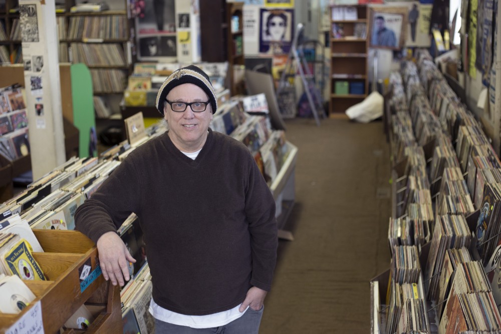 Owner of Treehouse Records, Mark Trehus, stands for a portrait on Wednesday, Dec. 13 at Treehouse Records on Lyndale Avenue in Minneapolis. The store is closing on New Years Eve this year.