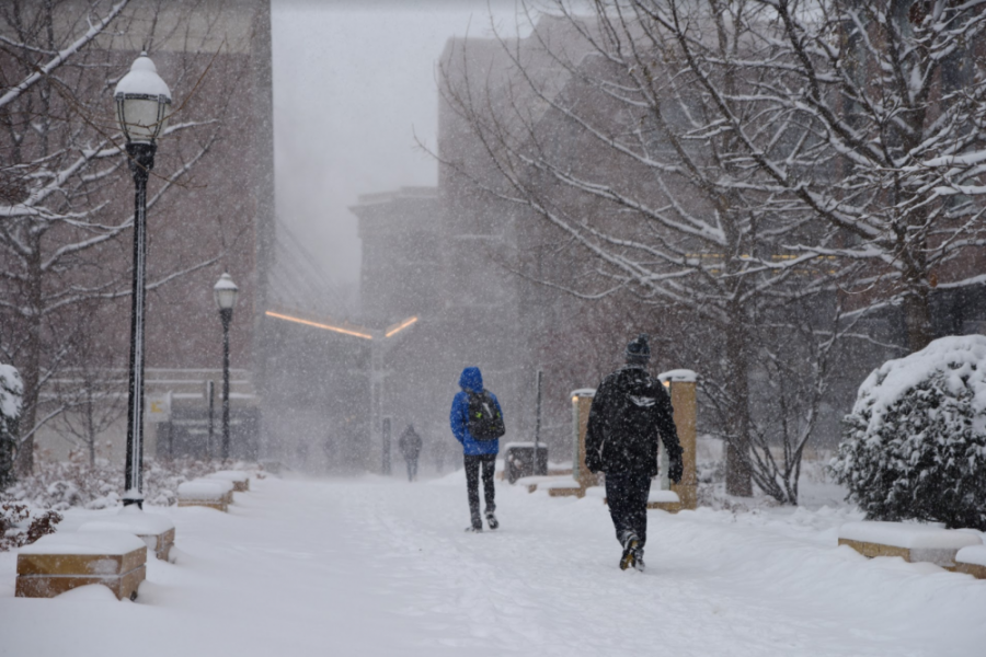 UMN students trudged through the snow to get to classes Monday, Jan. 22 with the metro area facing a snow storm that’s expected to result in up to 10 inches.
